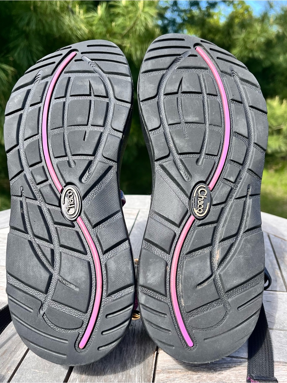 Chaco ZX/2 Hiking Sandal Wmns 9 Toe Loop Purple Geometric Outdoor Walking Shoe - Picture 8 of 11